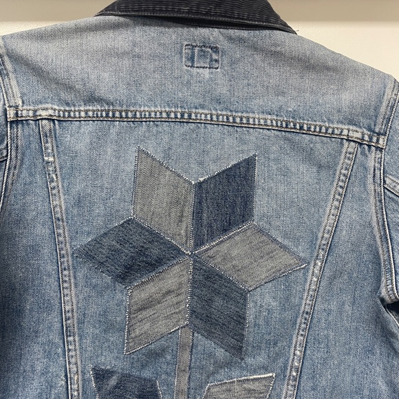 Citizens of Humanity Nica Slim Patchwork Distressed Jean Denim Jacket - Picture 11 of 13